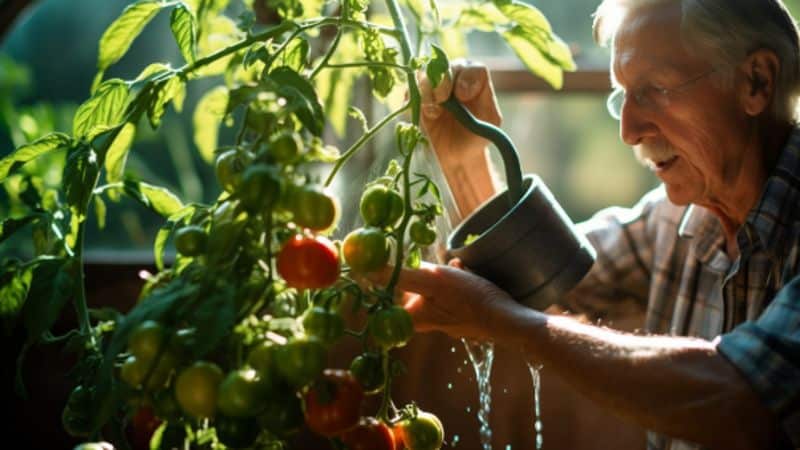 Tomaten gießen bei großer Hitze