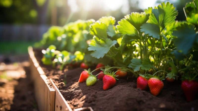 Das richtige Pflanzen von Erdbeeren im Hochbeet