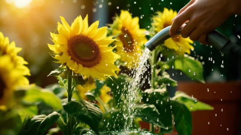 Sonnenblumen gießen und düngen: Eine ausgewogene Pflege