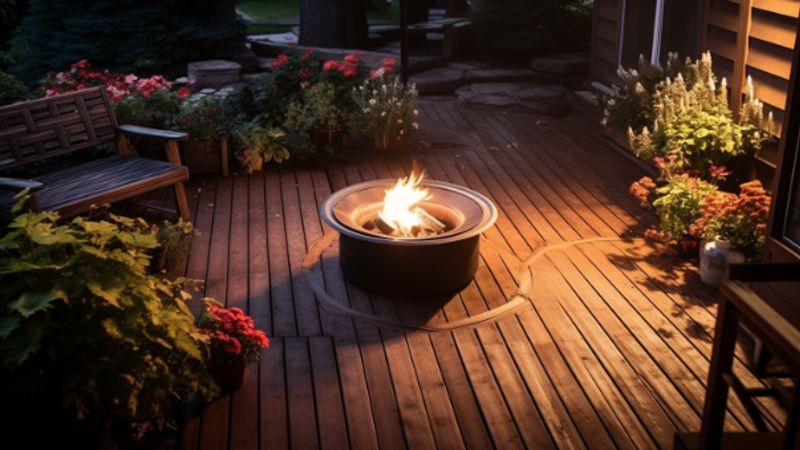 Stilvolle Feuerschale Fr Holzterrasse Bild