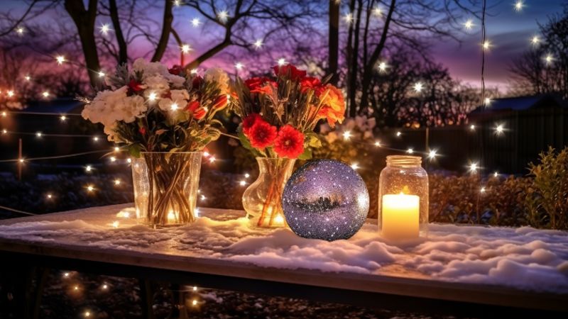 Die Weihnachtsbeleuchtung als Teil des festlichen Gartenarrangements