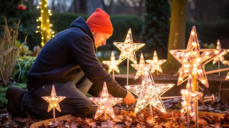Montage und Pflege von Stern-Weihnachtsbeleuchtungen