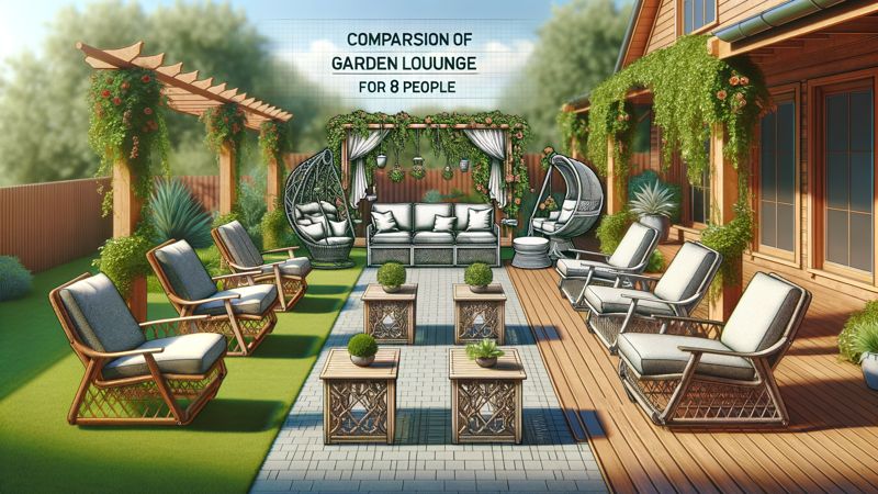 Gartenlounge-Designs für 8 Personen im Vergleich