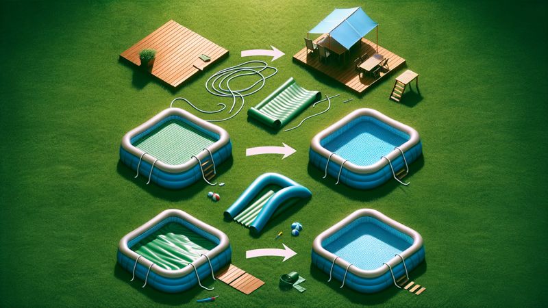 Praktische Schritte zum Aufstellen eines Pools auf dem Rasen