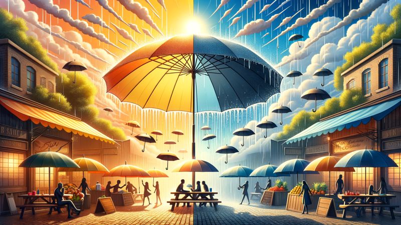 Sonnenschutz und Regenschutz: Die Doppelfunktion von Sonnenschirmen
