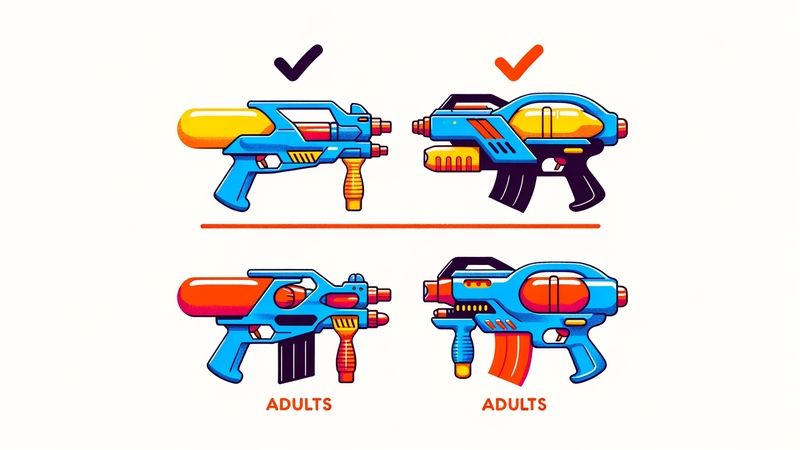 Unterschiede zwischen Wasserpistolen für Kinder und Erwachsene